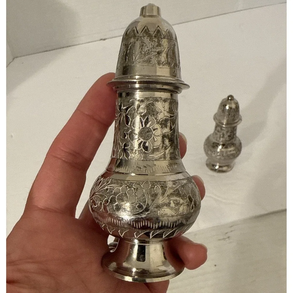 Vintage Etched Silver Plated 4
